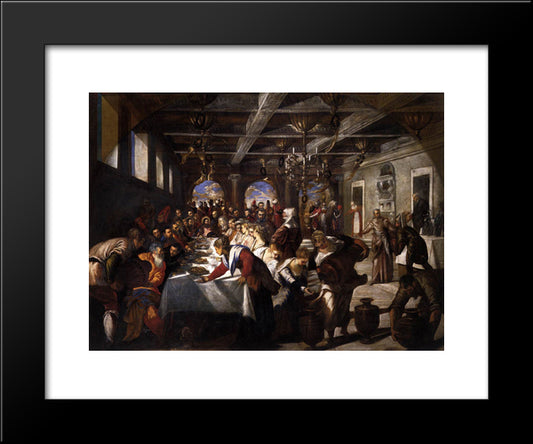 Marriage At Cana 20x24 Black Modern Wood Framed Art Print Poster by Tintoretto