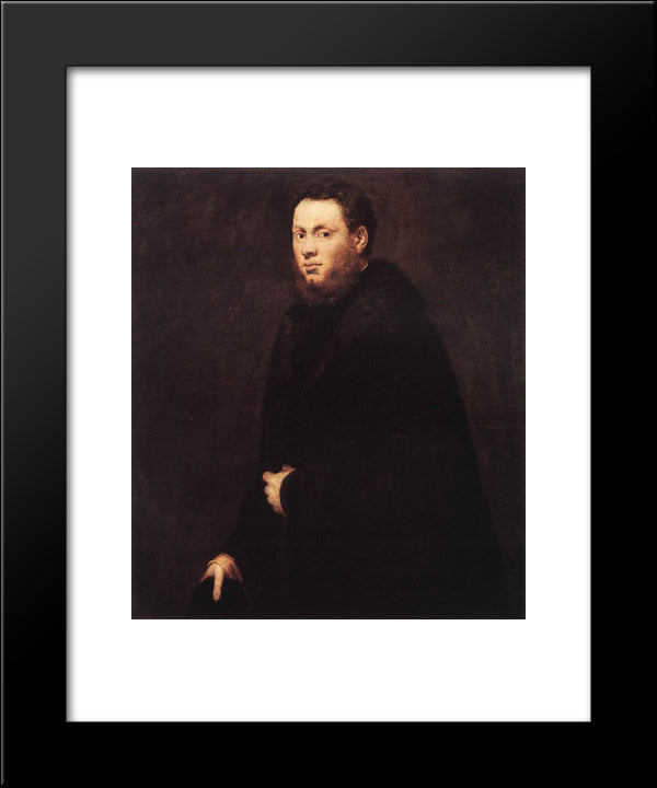 Portrait Of A Young Gentleman 20x24 Black Modern Wood Framed Art Print Poster by Tintoretto