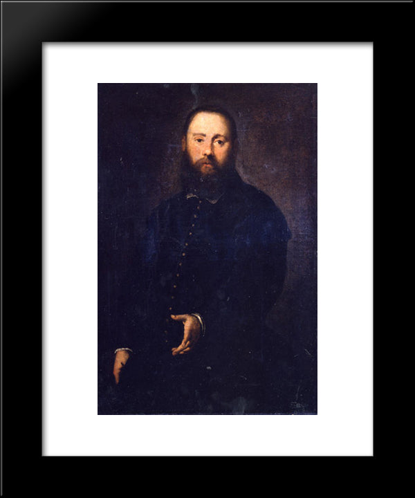 Portrait Of Agostino Doria 20x24 Black Modern Wood Framed Art Print Poster by Tintoretto