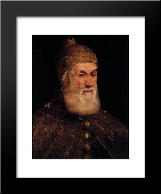 Portrait Of Doge Girolamo Priuli 20x24 Black Modern Wood Framed Art Print Poster by Tintoretto