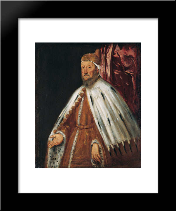 Portrait Of Doge Pietro Loredan 20x24 Black Modern Wood Framed Art Print Poster by Tintoretto