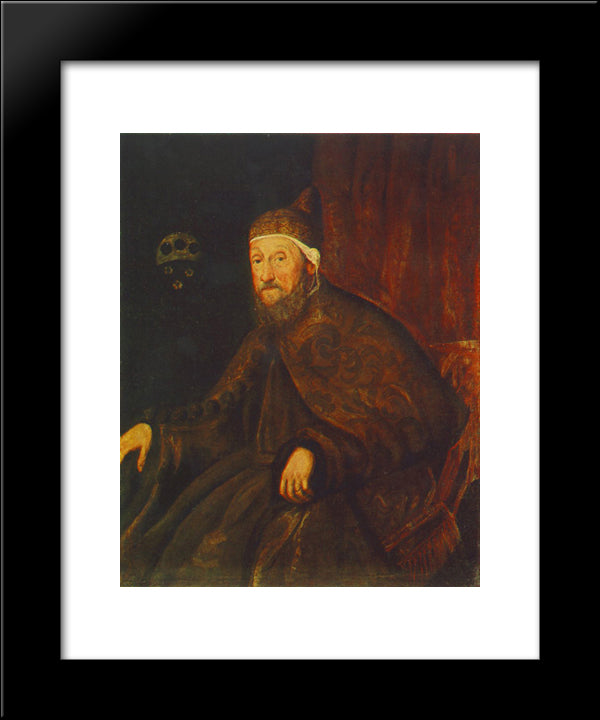 Portrait Of Doge Pietro Loredano 20x24 Black Modern Wood Framed Art Print Poster by Tintoretto