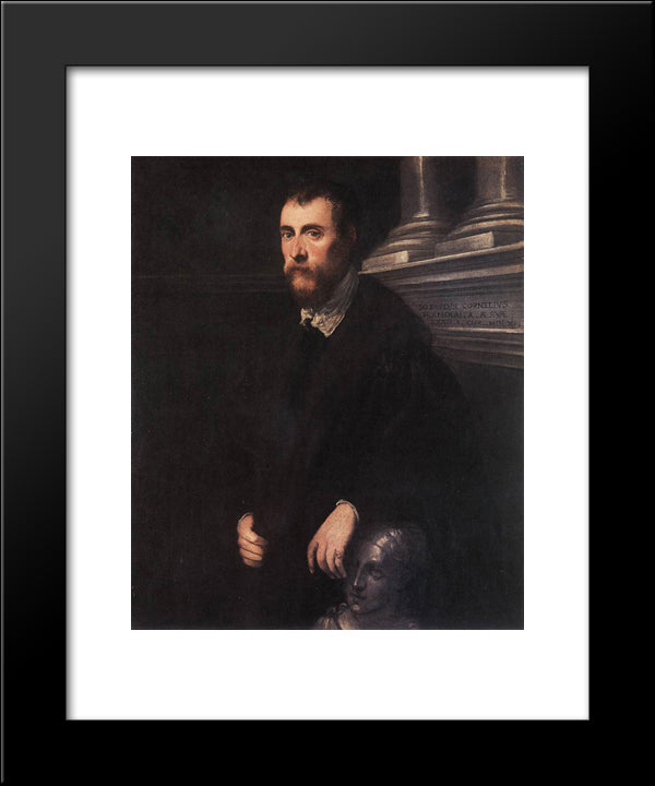 Portrait Of Giovanni Paolo Cornaro 20x24 Black Modern Wood Framed Art Print Poster by Tintoretto