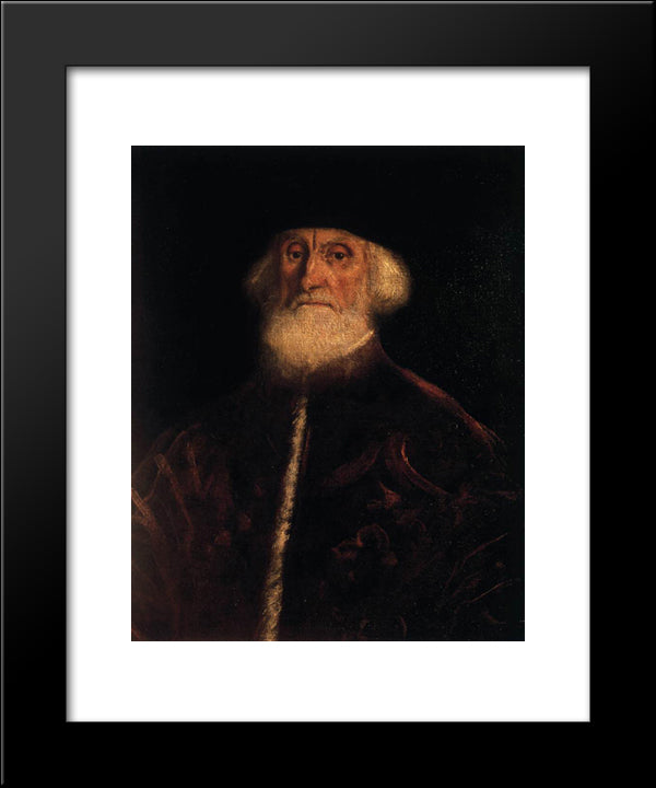 Portrait Of Jacopo Soranzo 20x24 Black Modern Wood Framed Art Print Poster by Tintoretto