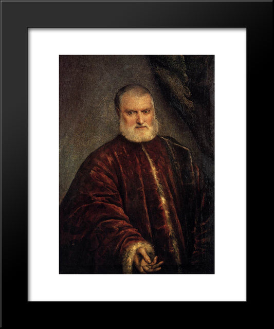 Portrait Of Procurator Antonio Cappello 20x24 Black Modern Wood Framed Art Print Poster by Tintoretto