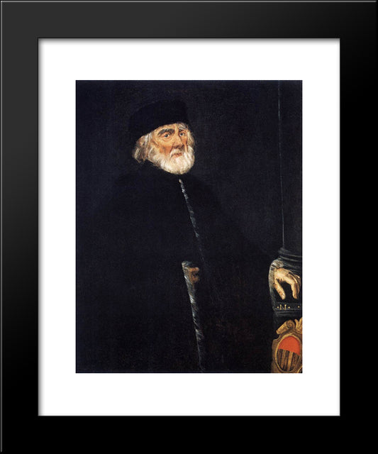 Portrait Of Procurator Nicolo Priuli 20x24 Black Modern Wood Framed Art Print Poster by Tintoretto