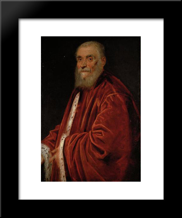 Portrait Of Senator Marco Grimani 20x24 Black Modern Wood Framed Art Print Poster by Tintoretto