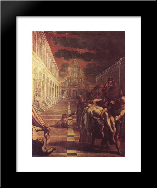 Recovery Of The Corpse Of St. Mark 20x24 Black Modern Wood Framed Art Print Poster by Tintoretto