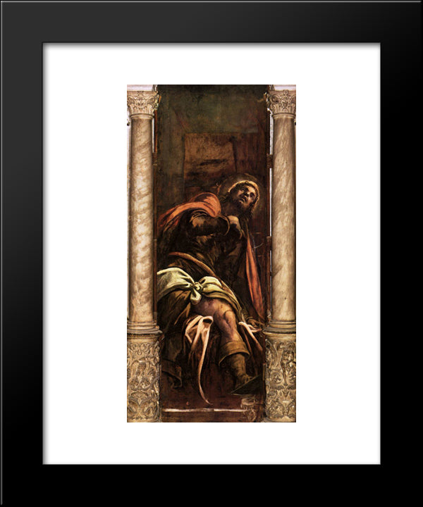 Saint Roch 20x24 Black Modern Wood Framed Art Print Poster by Tintoretto