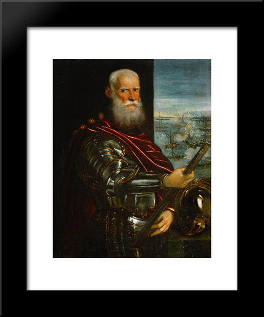 Sebastiano Venier 20x24 Black Modern Wood Framed Art Print Poster by Tintoretto