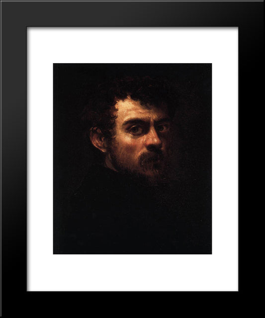 Self Portrait 20x24 Black Modern Wood Framed Art Print Poster by Tintoretto