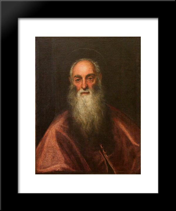 St Jerome 20x24 Black Modern Wood Framed Art Print Poster by Tintoretto