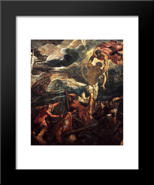 St Mark Rescuing A Saracen From Shipwreck 20x24 Black Modern Wood Framed Art Print Poster by Tintoretto