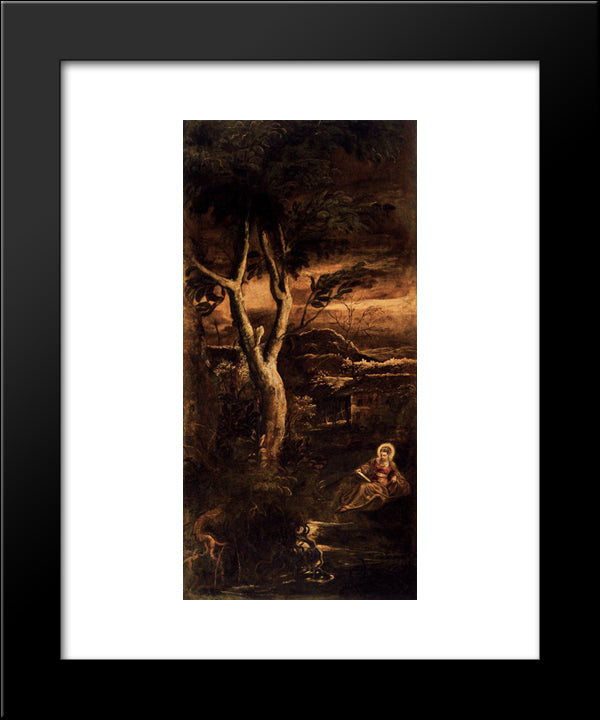 St Mary Magdalen 20x24 Black Modern Wood Framed Art Print Poster by Tintoretto