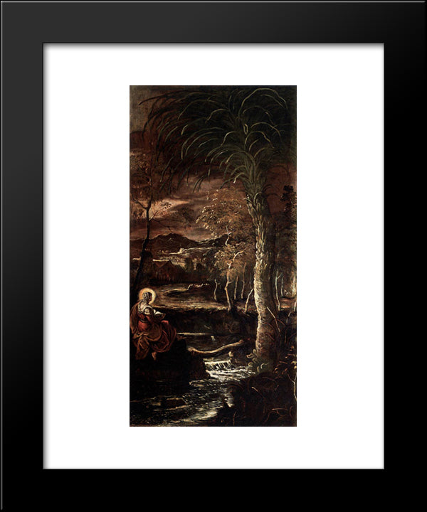 St Mary Of Egypt 20x24 Black Modern Wood Framed Art Print Poster by Tintoretto