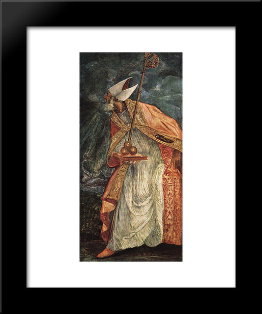 St Nicholas 20x24 Black Modern Wood Framed Art Print Poster by Tintoretto