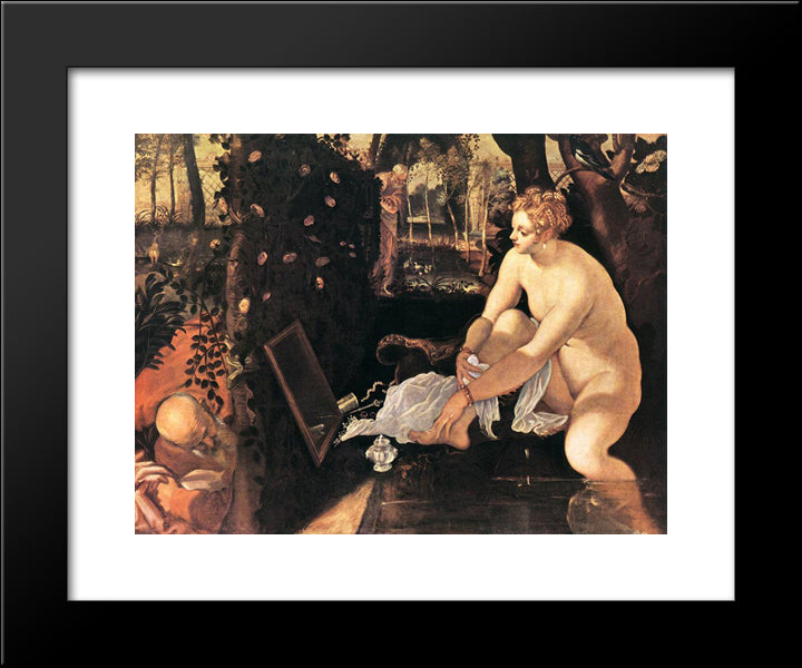 Susanna And The Elders 20x24 Black Modern Wood Framed Art Print Poster by Tintoretto