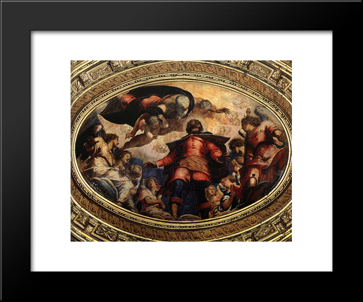 The Apotheosis Of St Roch 20x24 Black Modern Wood Framed Art Print Poster by Tintoretto