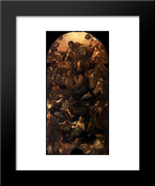 The Apparition Of St Roch 20x24 Black Modern Wood Framed Art Print Poster by Tintoretto