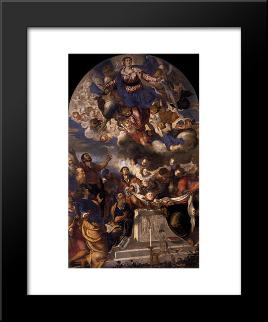 The Assumption 20x24 Black Modern Wood Framed Art Print Poster by Tintoretto