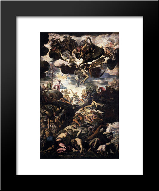 The Brazen Serpent 20x24 Black Modern Wood Framed Art Print Poster by Tintoretto