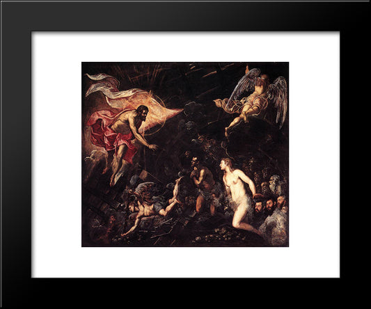 The Descent Into Hell 20x24 Black Modern Wood Framed Art Print Poster by Tintoretto