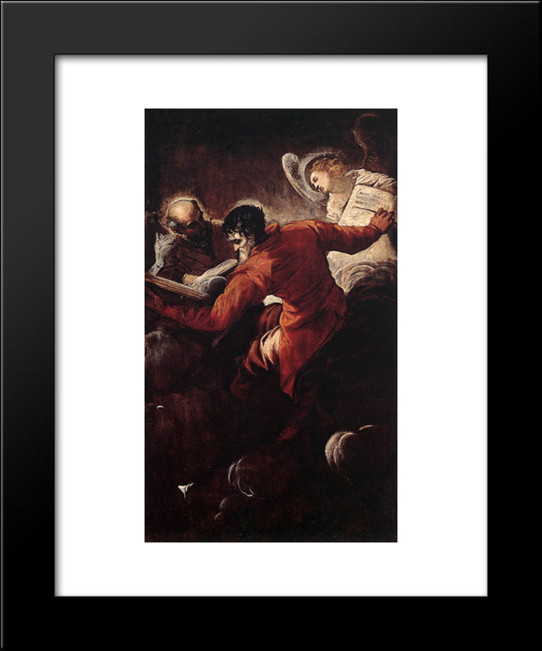 The Evangelists Luke And Matthew 20x24 Black Modern Wood Framed Art Print Poster by Tintoretto