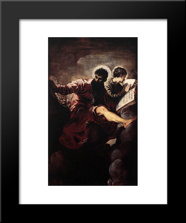 The Evangelists Mark And John 20x24 Black Modern Wood Framed Art Print Poster by Tintoretto