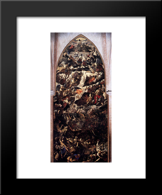 The Last Judgment 20x24 Black Modern Wood Framed Art Print Poster by Tintoretto