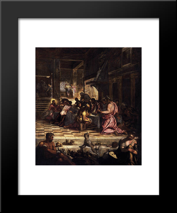 The Last Supper 20x24 Black Modern Wood Framed Art Print Poster by Tintoretto