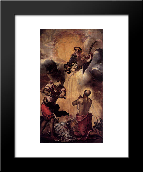 The Martyrdom Of St Paul 20x24 Black Modern Wood Framed Art Print Poster by Tintoretto