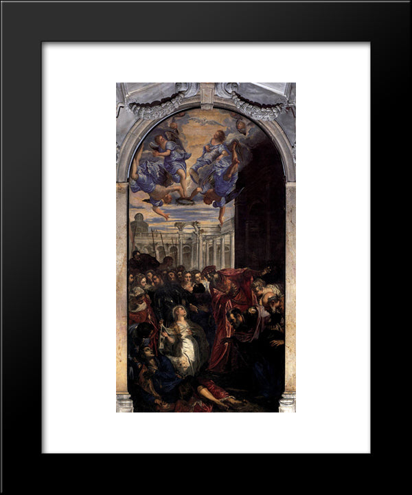 The Miracle Of St Agnes 20x24 Black Modern Wood Framed Art Print Poster by Tintoretto