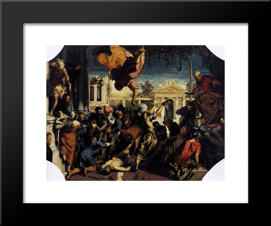 The Miracle Of St Mark Freeing The Slave 20x24 Black Modern Wood Framed Art Print Poster by Tintoretto