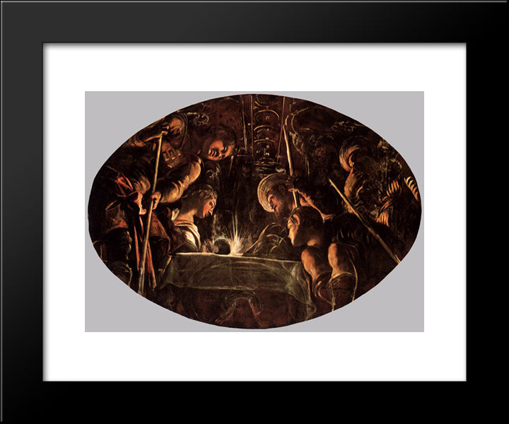 The Passover 20x24 Black Modern Wood Framed Art Print Poster by Tintoretto