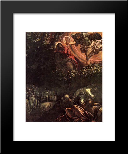 The Prayer In The Garden 20x24 Black Modern Wood Framed Art Print Poster by Tintoretto