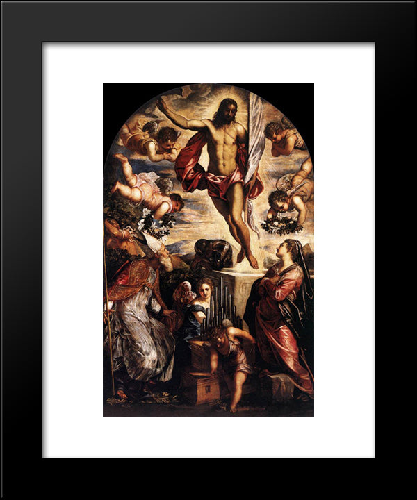 The Resurrection Of Christ 20x24 Black Modern Wood Framed Art Print Poster by Tintoretto