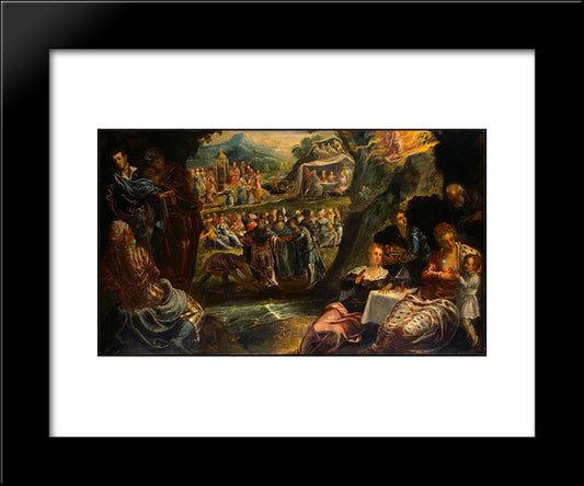 The Worship Of The Golden Calf 20x24 Black Modern Wood Framed Art Print Poster by Tintoretto