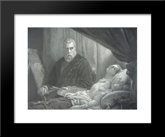 Tintoretto At The Deathbed Of His Daughter 20x24 Black Modern Wood Framed Art Print Poster by Tintoretto