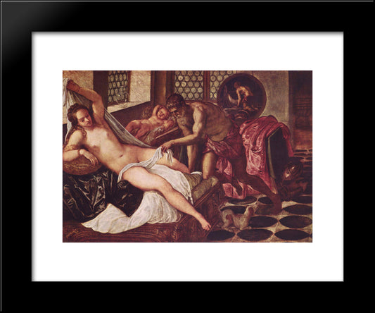 Venus And Mars Surprised By Vulcan 20x24 Black Modern Wood Framed Art Print Poster by Tintoretto