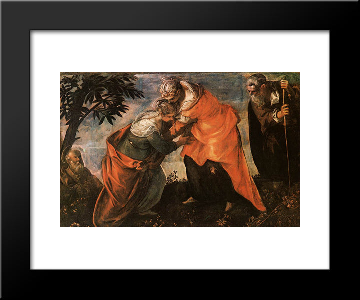 Visitation 20x24 Black Modern Wood Framed Art Print Poster by Tintoretto