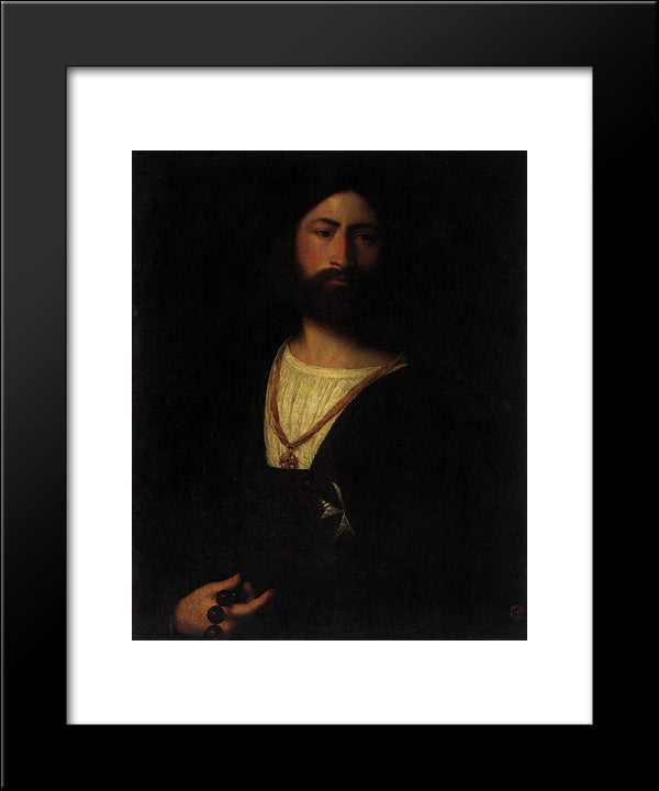 A Knight Of Malta 20x24 Black Modern Wood Framed Art Print Poster by Titian