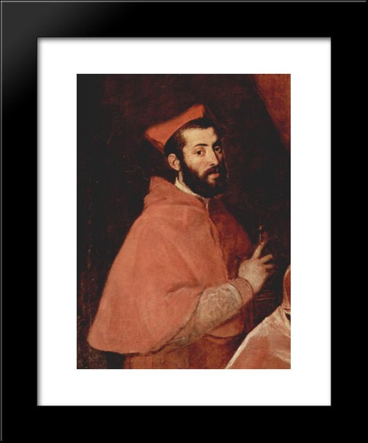 Alessandro Farnese 20x24 Black Modern Wood Framed Art Print Poster by Titian