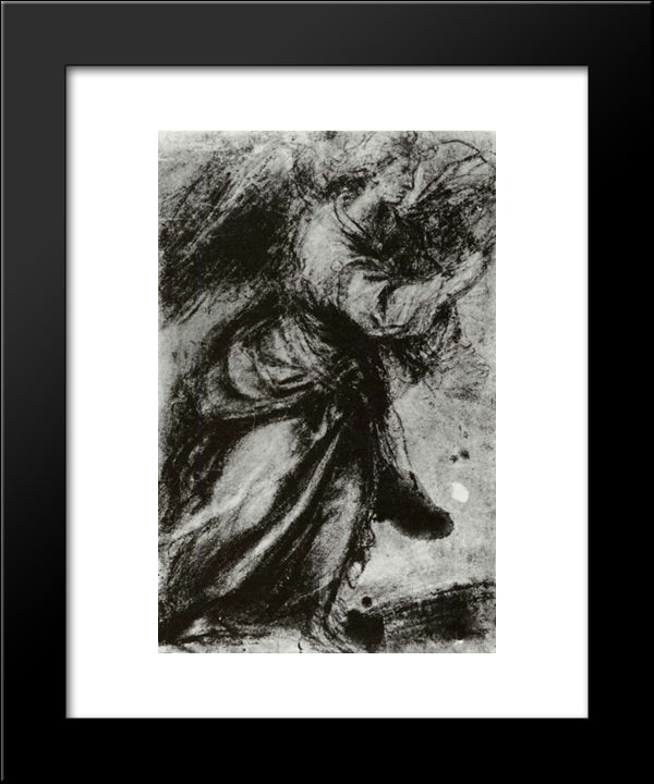 Angel Of The Annunciation 20x24 Black Modern Wood Framed Art Print Poster by Titian