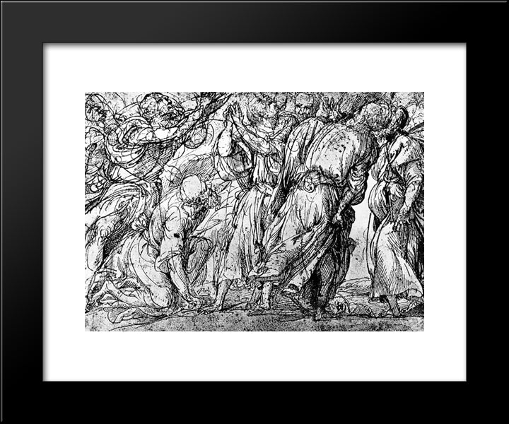 Apostles Group 20x24 Black Modern Wood Framed Art Print Poster by Titian