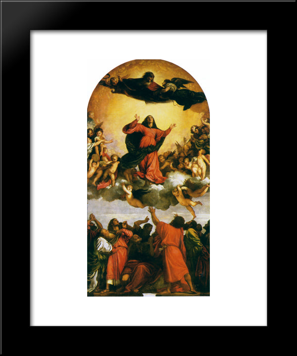 Assumption Of The Virgin 20x24 Black Modern Wood Framed Art Print Poster by Titian