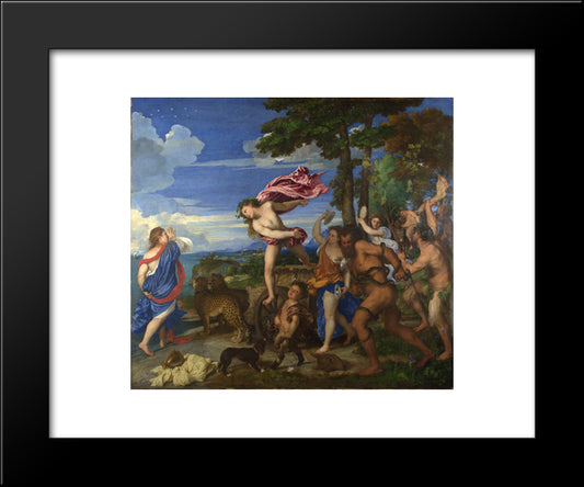 Bacchus And Ariadne 20x24 Black Modern Wood Framed Art Print Poster by Titian