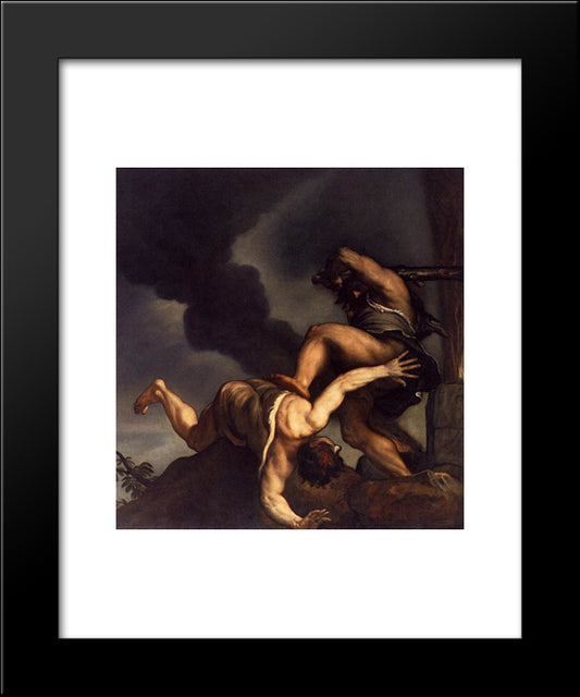 Cain And Abel 20x24 Black Modern Wood Framed Art Print Poster by Titian