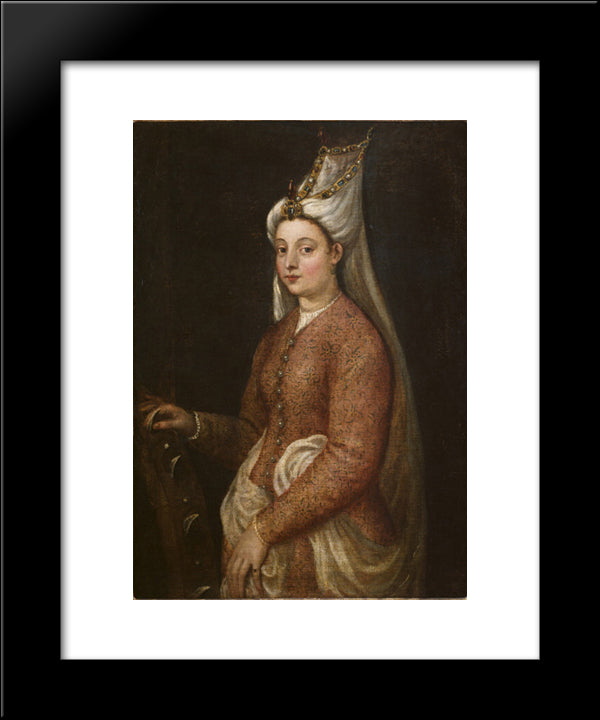 Cameria, Daughter Of Suleiman The Magnificent 20x24 Black Modern Wood Framed Art Print Poster by Titian