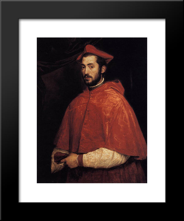 Cardinal Alessandro Farnese 20x24 Black Modern Wood Framed Art Print Poster by Titian