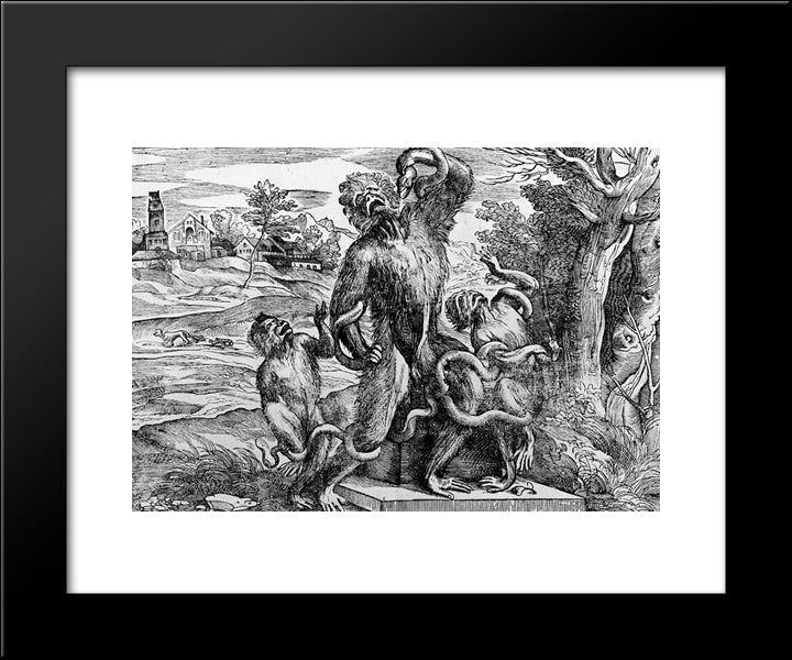 Caricature Of The Laoc On Group 20x24 Black Modern Wood Framed Art Print Poster by Titian